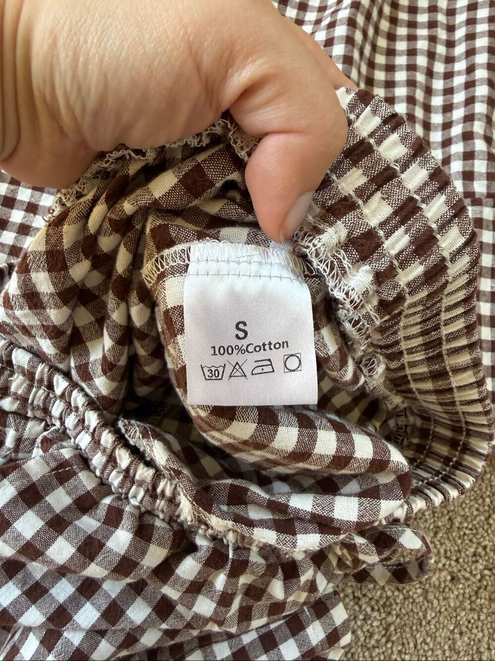 Gingham Two Piece Set 100% Cotton - Picture 3 of 3